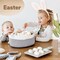 Small Baskets for Gifts Empty, Easter Basket for Gifts Home Decor, Woven Burr Basket for Storage with Handles, Decorative Cotton Rope Baskets for Baby Shower Diaper Toy, 12" x 8" x 5"